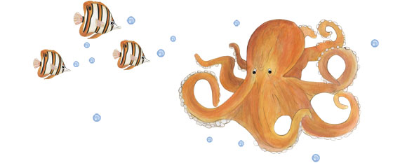 Octopus Wall Mural Decals